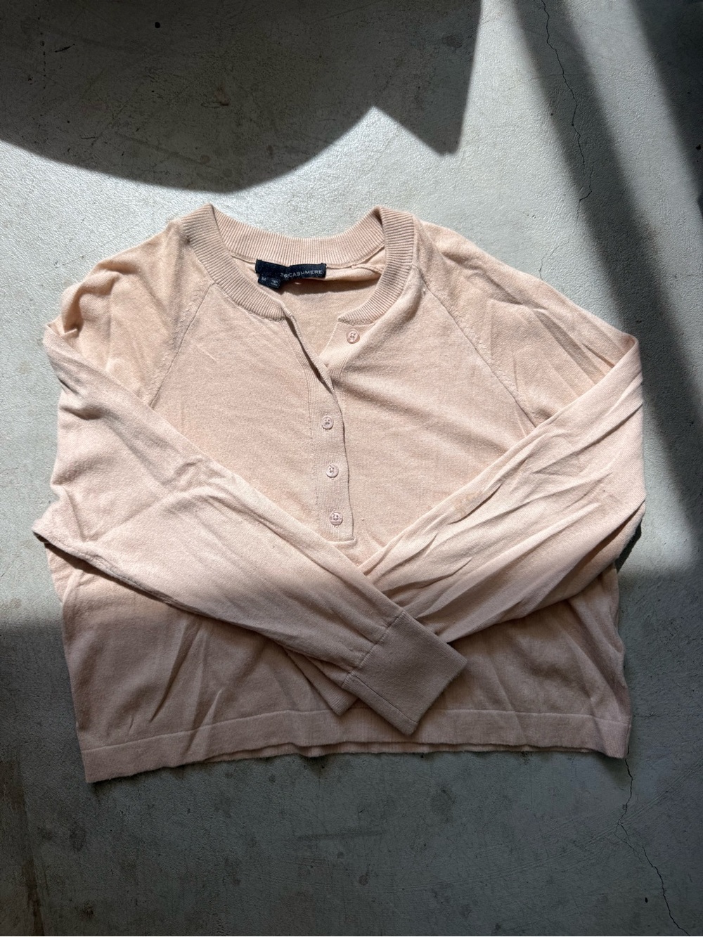 360 Cashmere Blush Henley Button Knit Top